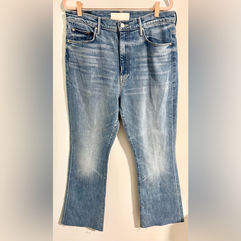 MOTHER Superior High Waisted Weekender Slice Heel Cotton Jeans Size 32 EUC